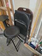 VARIOUS METAL AND PLASTIC FOLDING CHAIRS