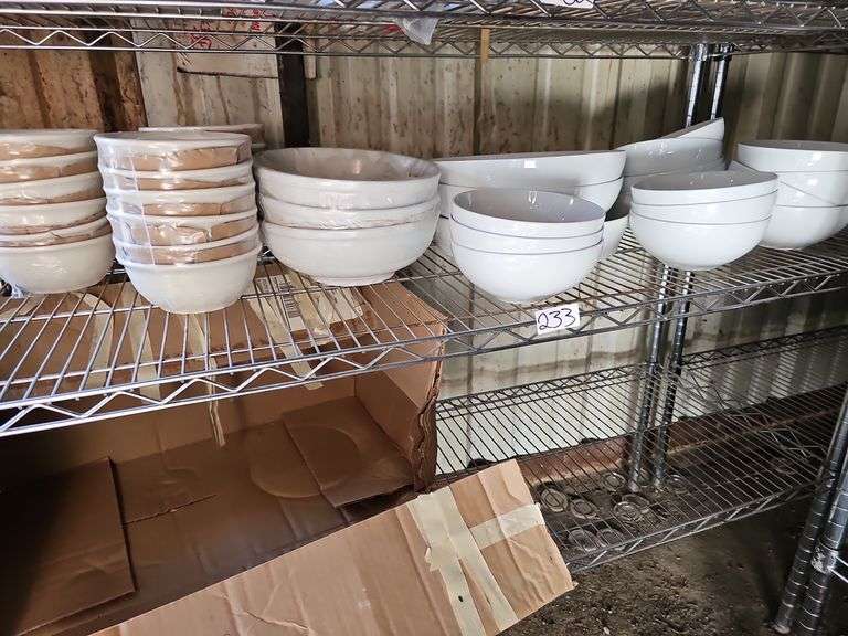 VARIOUS SIZE WHITE BOWLS