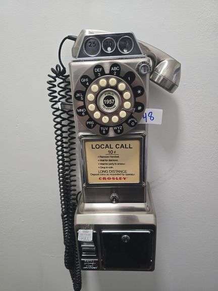 CROSLEY RETRO STYLE STAINLESS WALL MOUNTED PHONE *BUYER RESPONSIBLE FOR REMOVAL FROM WALL