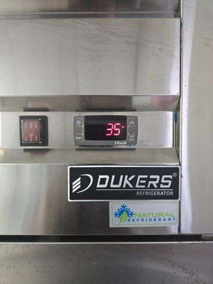 DEUKERS STAINLESS STEEL COMMERCIAL REFRIGERATOR MODEL D28AR WITH 4 INNER SHELVES