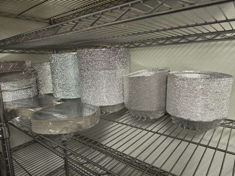 FOIL TAKE-OUT CONTAINERS ALL ROUND, 2-SIZES, WITH MANY LIDS INCLUDED