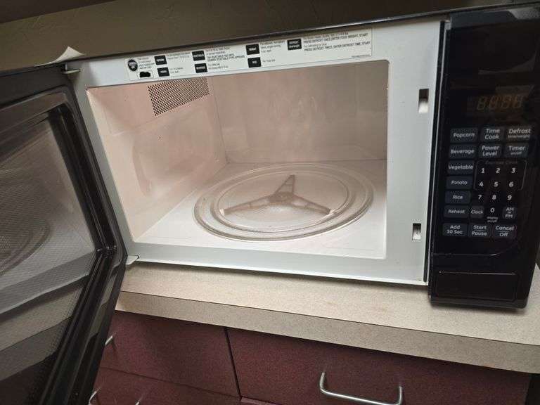 GE BLACK COUNTERTOP MICROWAVE CLEAN INSIDE MODEL OZWES1450DS1BB