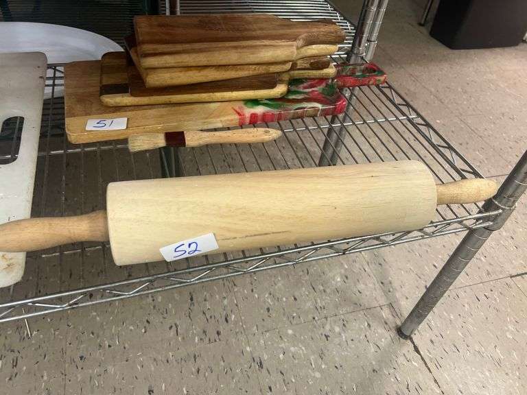 LARGE WOODEN ROLLING PIN APROX 13"L ROLLER WITH 4"HANDLES 3"DIA