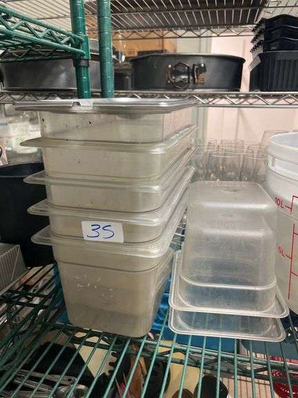 CARLISLE 3062AM NSF 5.6QT 6"DEEP FOOD STORAGE CONTAINER WITH SINGLE METAL LID & (2) 30685 6"DEEP 2.4QT