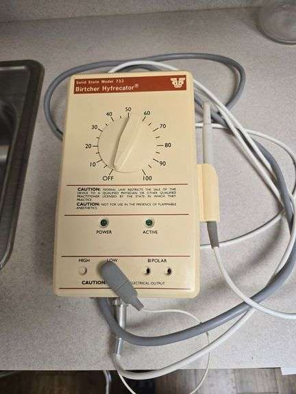 BIRTCHER HYFRECATOR SOLID STATE MODEL 733 WITH ATTACHMENT AND POWER CABLE INCLD.