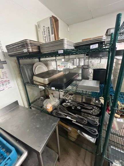 NSF GREEN 4-TIER SHELVING UNIT APROX 4'x19"x6' & 3'x2'x6' **PICKUP AFTER 2PM