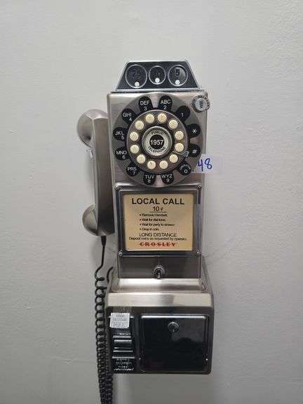 CROSLEY RETRO STYLE STAINLESS WALL MOUNTED PHONE *BUYER RESPONSIBLE FOR REMOVAL FROM WALL