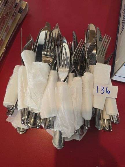 KNIFE & FORK SETS STAINLESS STEEL ABOUT 20 IN LOT