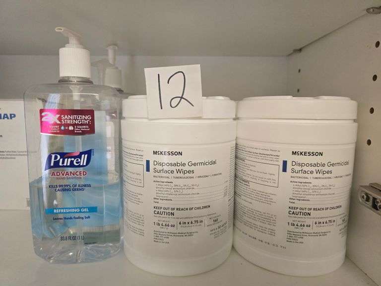 MCKESSON DISPOSABLE GERMICIDAL SURFACE WIPES ; PURELL ADVANCED & MOXIE HAND SANITIZER