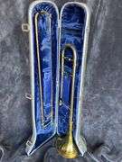 VINTAGE SILVERTONE  TROMBONE 183837 MADE IN ELKHART-IND WITH CASE INCLD.