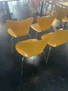 FRITZ HANSEN VINTAGE WOOD AND METAL CHAIRS DESIGN: ANNE JACOBSEN MADE IN DENMARK 1995