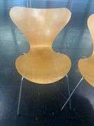 FRITZ HANSEN VINTAGE WOOD AND METAL CHAIRS DESIGN: ANNE JACOBSEN MADE IN DENMARK 1995