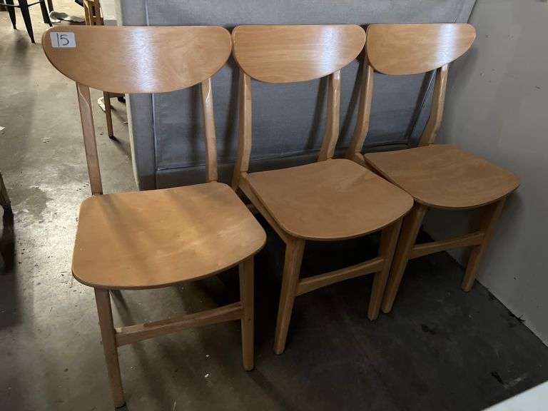 SAFAVIEH NEW YORK HOME LUCCA RETRO NATURAL WOOD DINING CHAIR APROX 17"x34"H RETAIL $71 EA.