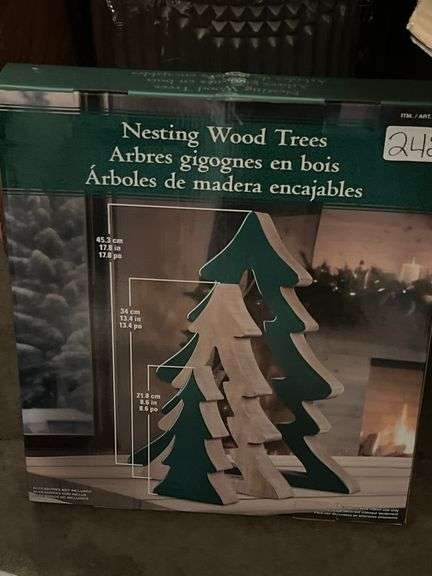 NESTING WOOD TREES 8.6" - 17.8" GREEN COLOR ITEM: 1785121