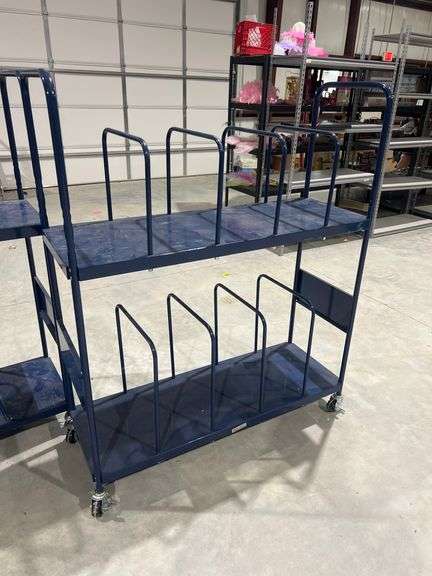 ULINE WAREHOUSE ORGANIZER CART WITH BRAKES APROX 50"x18"x62"