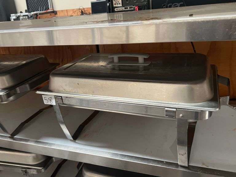 STAINLESS STEEL LARGE CHAFING DISH BUFFETT FOOD STEAM WARMER EACH WITH STAND AND LID