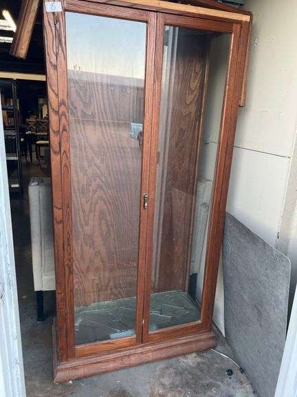 SOLID WOODEN VINTAGE CHINAS HUTCH 35"x15"x73" FOR RESTORATION