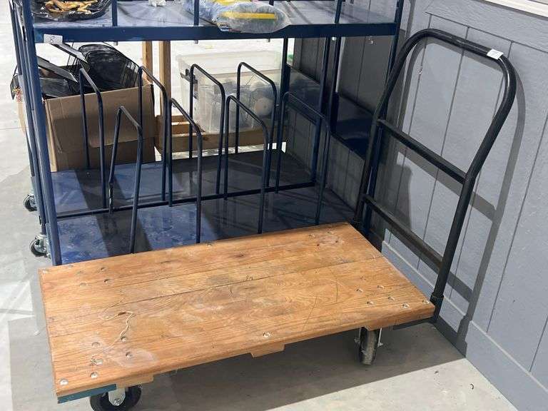 WOODEN WAREHOUSE CART APROX 2'x4'x42"