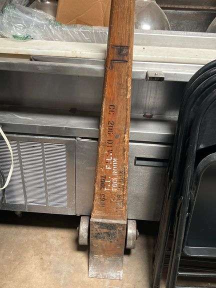 STEEL WHEEL WEDGE MACHINE DOLLY APROX 6'H