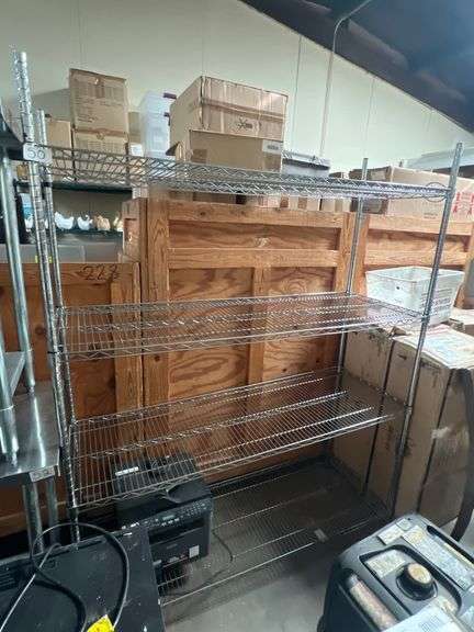 REGENCY SPACE SOLUTION NSF STAINLESS STEEL SHELVING UNIT 4-TIER APROX 5'x21"x75"H