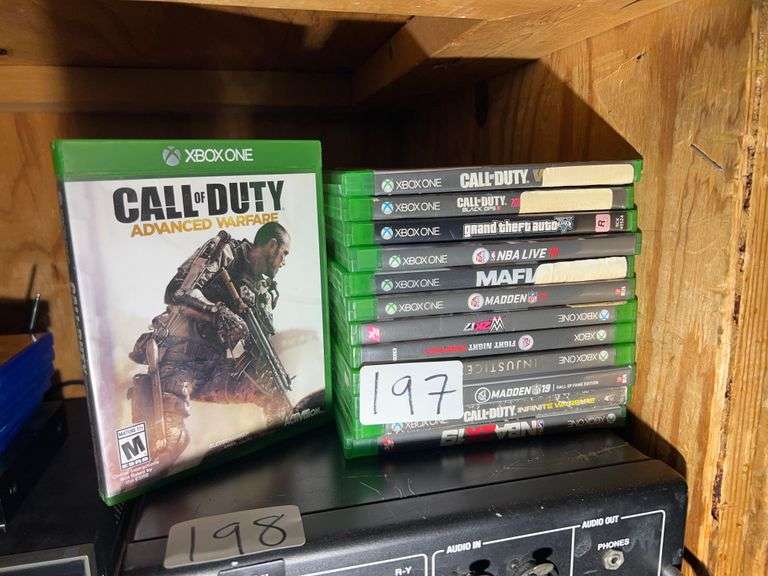 XBOX ONE VIDEO GAMES INCLUDING CALL OF DUTY GAMES, GTA FIVE, MADDEN 17 & 19, W2K17 ECT