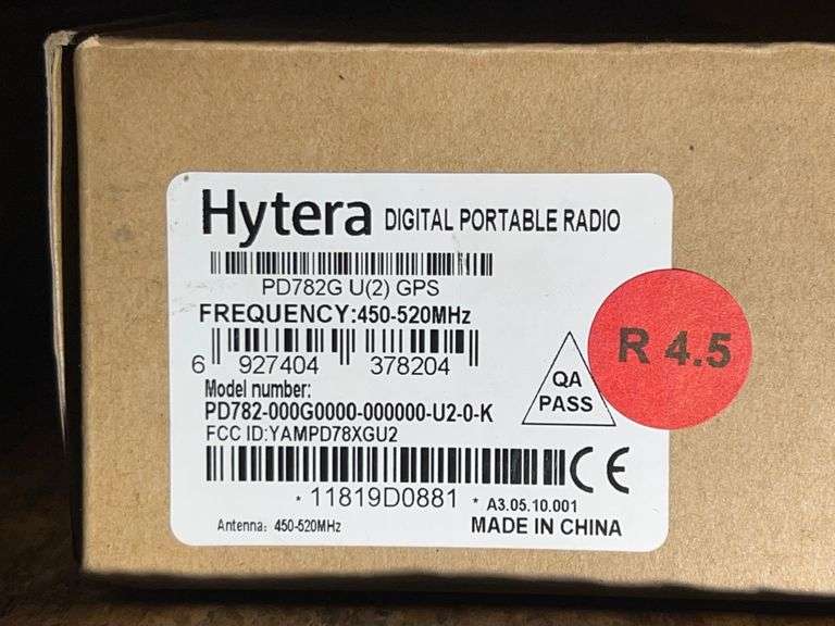 HYTERA DIGITAL PORTABLE RADIO PD782G U(2) GPS 450-520MHz MODEL PD782-000G0000-000000-U2-0-K APPEAR NEW IN OPEN BOX