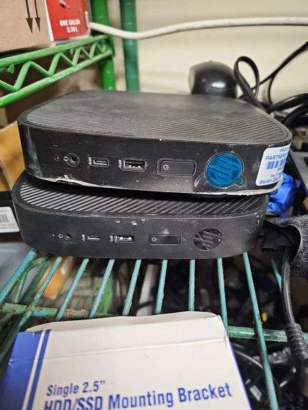 HP T530 THIN CLIENT MINI PC  EACH WITH POWER CABLE & HDMI CABLE, WITH USB KEYBOARD & HP 21kd MONITOR & POWER CABLE INCLD. **count per pc