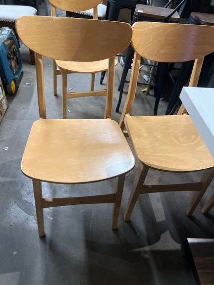 SAFAVIEH NEW YORK HOME LUCCA RETRO NATURAL WOOD DINING CHAIR APROX 17"x34"H RETAIL $71 EA.