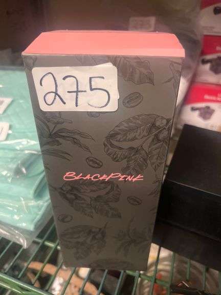 STARBUCKS BLACK PINK BLACK STUDDED CUP WITH PINK STRAW NEW OPENED BOX