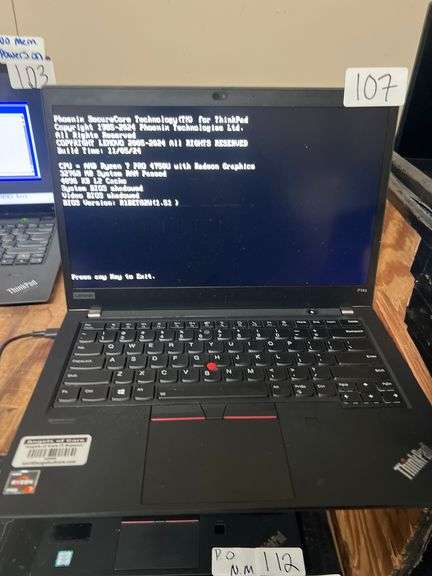 LENOVO THINKPAD P14s LAPTOP WITH AMD RYZEN PRO 7, NO MEMORY BUT POWERS ON