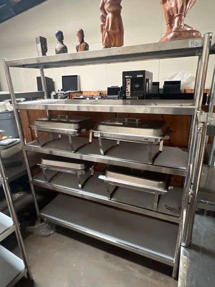 STAINLESS STEEL RESTAURANT GRADE FREEZER SHELVING UNIT APROX 5'x17"x70"