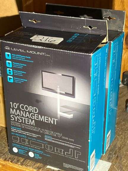 LEVEL MOUNT 10' CORD MANAGEMENT SYSTEM, OFF WHITE PLASTIC PCS, MODEL ELEW7-07