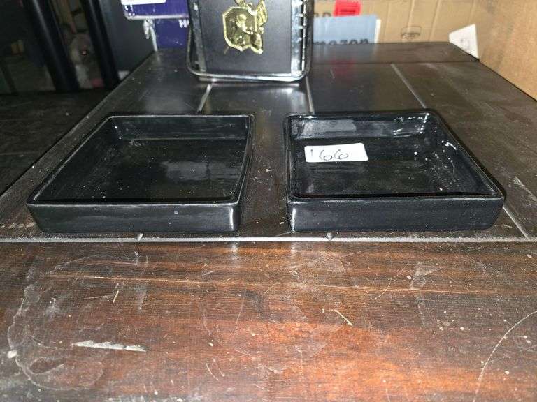 EVERYWARE HAND MADE IN MEXICO CERAMIC SQUARE DISHES APROX 6"