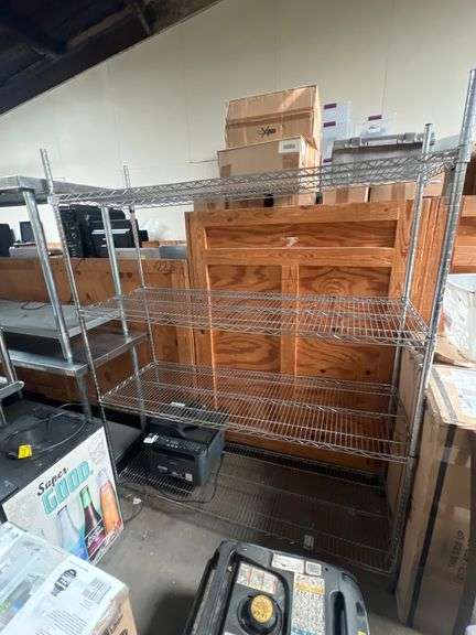 REGENCY SPACE SOLUTION NSF STAINLESS STEEL SHELVING UNIT 4-TIER APROX 5'x21"x75"H