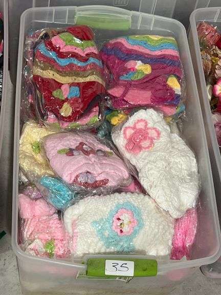 BRAND NEW HANDCRAFTED CROCHET & KNIT WINTER HATS FEATURING CHARMING DESIGNS. INFANT & CHILD SIZES INCLUDED. $28–$40 RETAIL VALUE EACH.