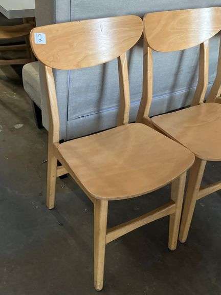 SAFAVIEH NEW YORK HOME LUCCA RETRO NATURAL WOOD DINING CHAIR APROX 17"x34"H RETAIL $71 EA.