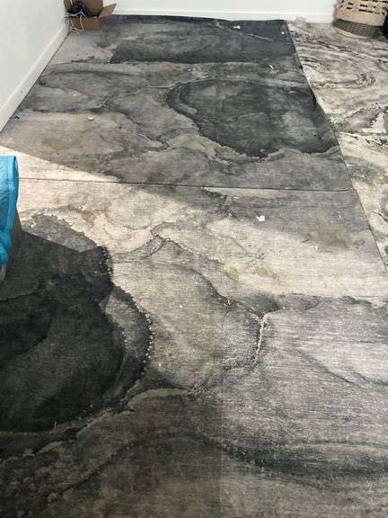DALYN ODYSSEY POLYESTER GREY & BLUE MARBLE RUG APROX 10'x8'