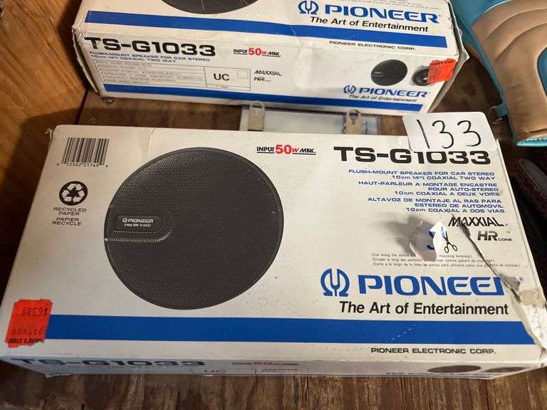 PIONEER TS-G103 50W MAX FLUSH MOUNT SPEAKER FOR CAR STEREO 4" COAXIAL 2-WAY