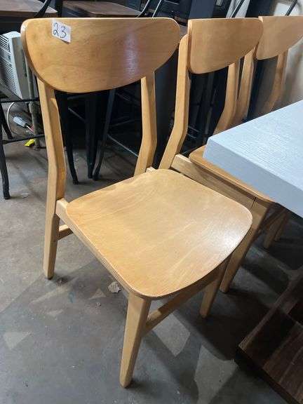 SAFAVIEH NEW YORK HOME LUCCA RETRO NATURAL WOOD DINING CHAIR APROX 17"x34"H RETAIL $71 EA.