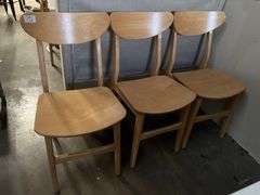 SAFAVIEH NEW YORK HOME LUCCA RETRO NATURAL WOOD DINING CHAIR APROX 17"x34"H RETAIL $71 EA.