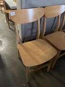 SAFAVIEH NEW YORK HOME LUCCA RETRO NATURAL WOOD DINING CHAIR APROX 17"x34"H RETAIL $71 EA.