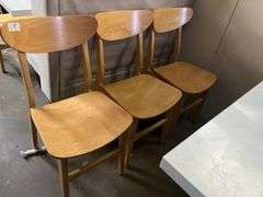 SAFAVIEH NEW YORK HOME LUCCA RETRO NATURAL WOOD DINING CHAIR APROX 17"x34"H RETAIL $71 EA.