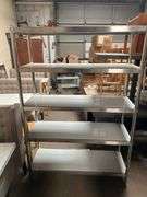 STAINLESS STEEL RESTAURANT GRADE FREEZER SHELVING UNIT APROX 4'x17"x70"