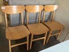 SAFAVIEH NEW YORK HOME LUCCA RETRO NATURAL WOOD DINING CHAIR APROX 17"x34"H RETAIL $71 EA.