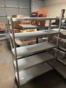 STAINLESS STEEL RESTAURANT GRADE FREEZER SHELVING UNIT APROX 4'x17"x70"