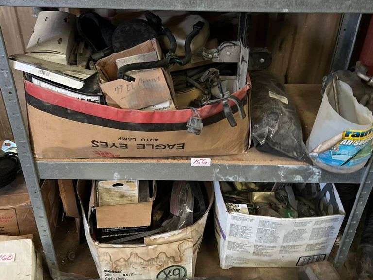 Assorted Auto Parts labeled 77 El Camino Etc