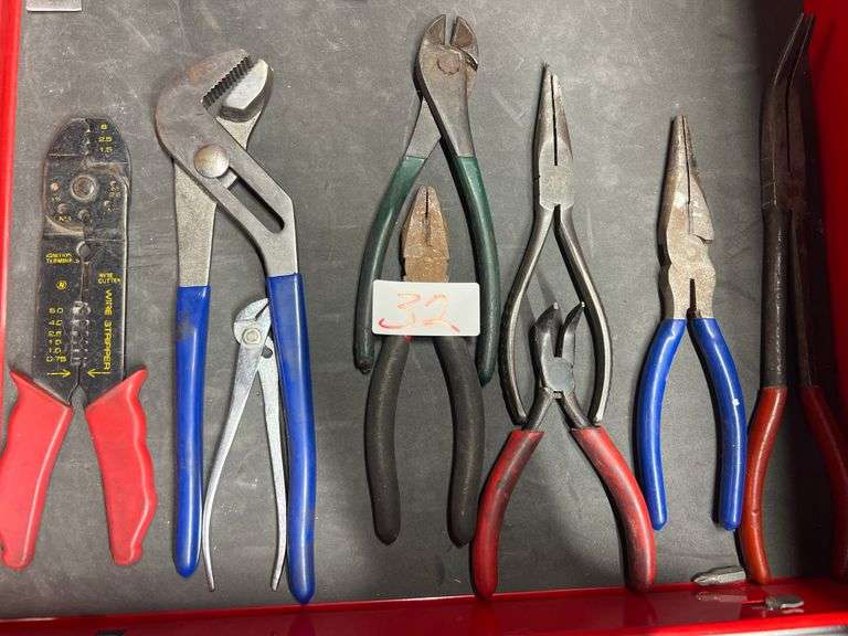 Snap On and Other Assorted Needle Nose Pliers Cutters Wire Stripper Etc