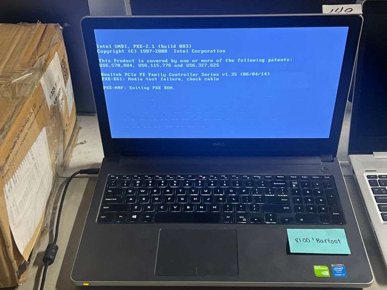 DELL LAPTOP WITH CORE i7 INTEL AND NVIDA GEFORCE GRAPHICS CARD, POWERS ON NO MEMORY