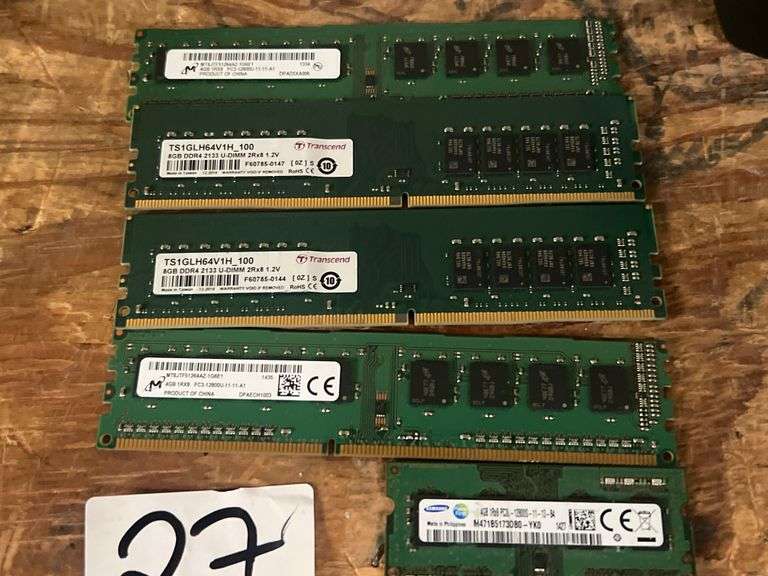 COMPUTER MEMORY INCLD. TRANSCEND TS1GLH64V1H_100 8GB DDR4 ; SAMSUNG 4GB 1RX8 M471B5173DB0-YKO ; AND 4GB 1RX8 MT8JTF51264AZ-G6E1