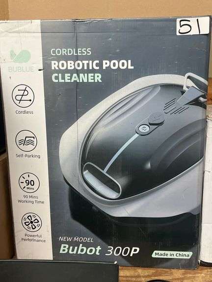 BUBLUE CORDLESS ROBOTIC POOL CLEANER A10PS MODEL BUBOT 300P